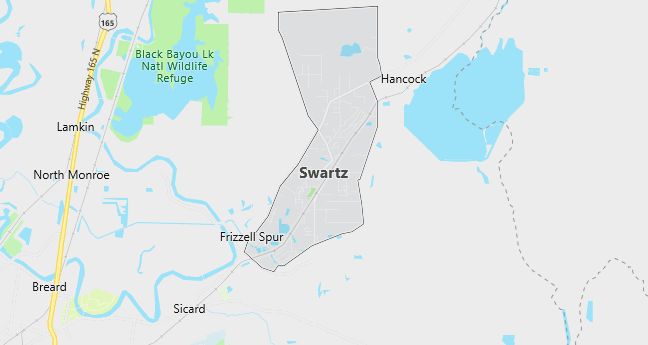 Map of Swartz, LA