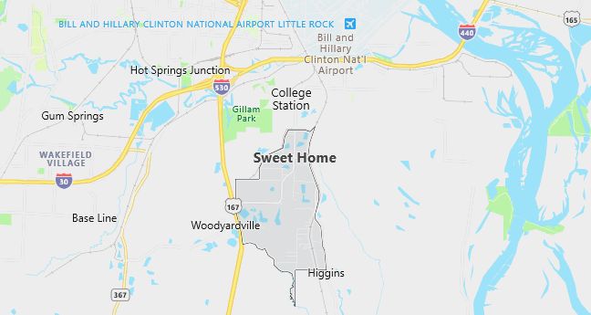 Map of Sweet Home, AR