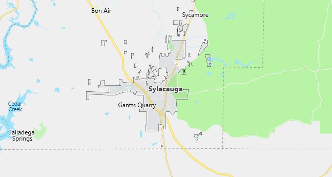 Map of Sylacauga, AL