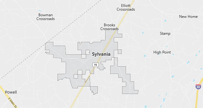 Map of Sylvania, AL