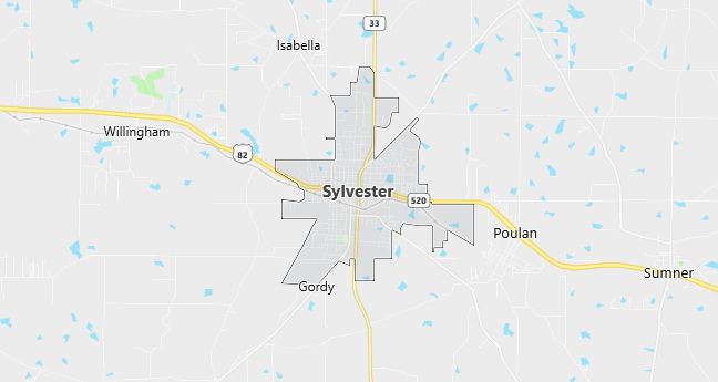 Map of Sylvester, GA