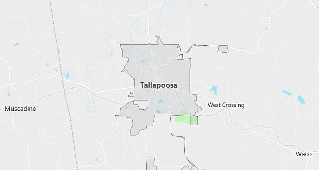 Map of Tallapoosa, GA