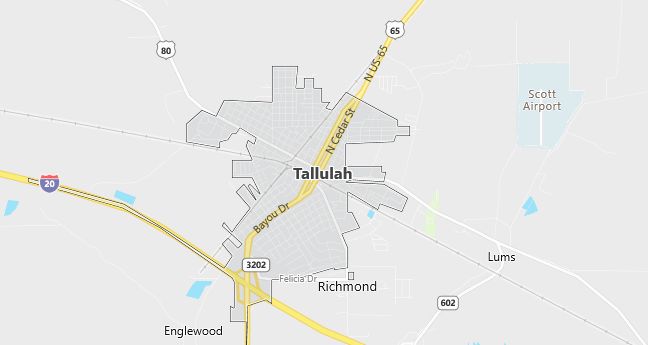 Map of Tallulah, LA