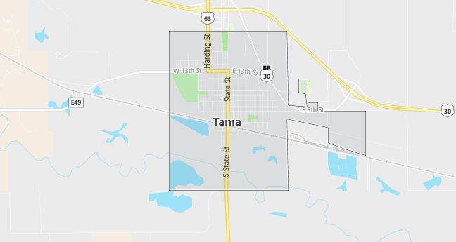 Map of Tama, IA