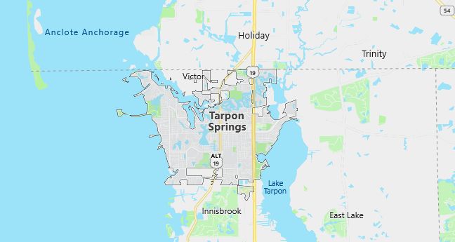 Map of Tarpon Springs, FL