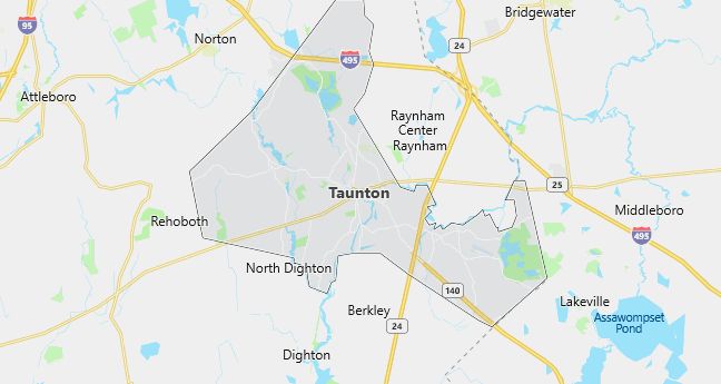 Map of Taunton, MA