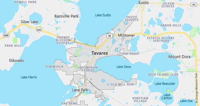 Map of Tavares, FL