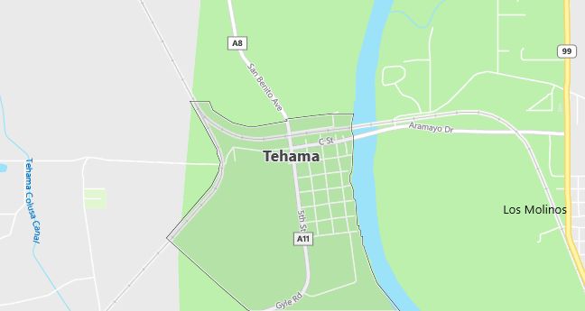 Map of Tehama, CA