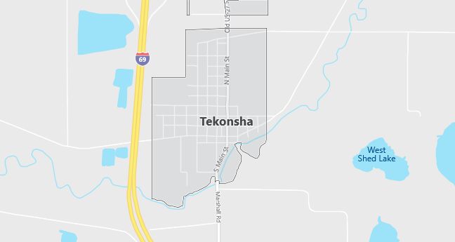 Map of Tekonsha, MI