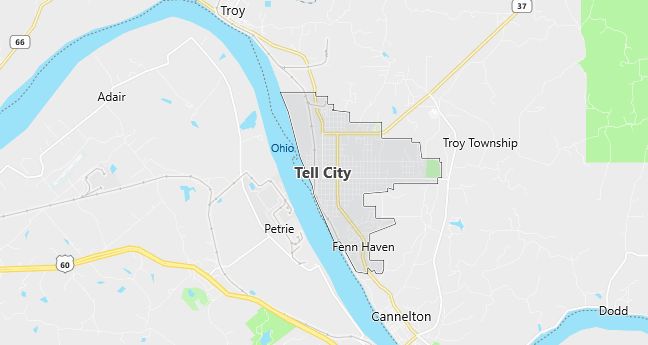 Map of Tell City, IN