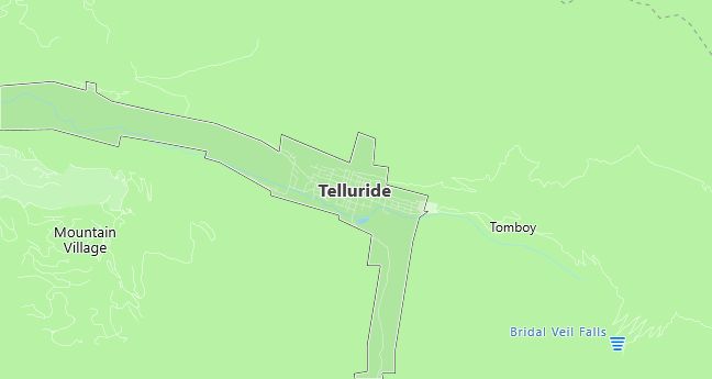 Map of Telluride, CO