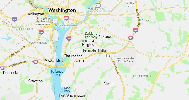 Map of Temple Hills, MD