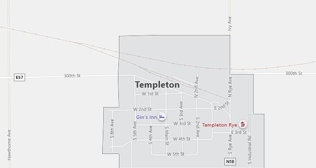 Map of Templeton, IA