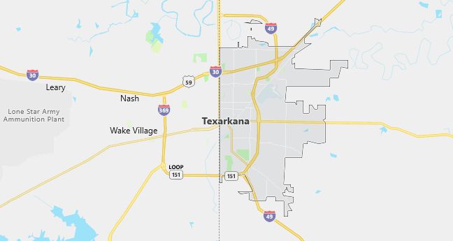 Map of Texarkana, AR