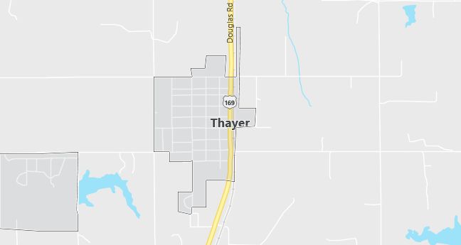 Map of Thayer, KS