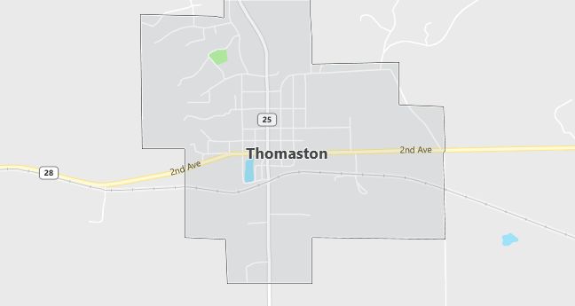 Map of Thomaston, AL