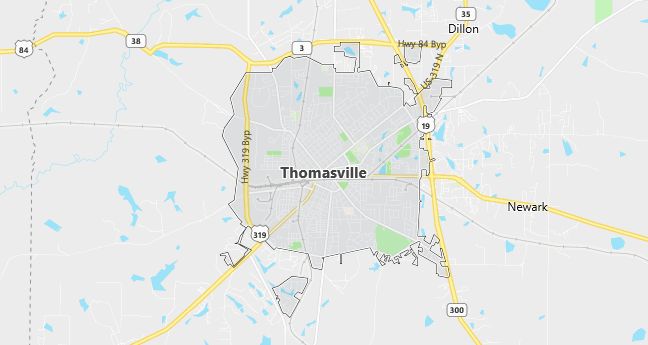 Map of Thomasville, GA