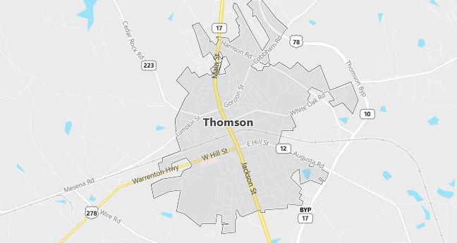 Map of Thomson, GA