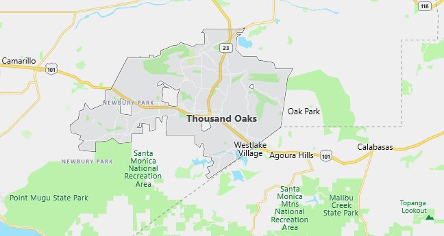 Map of Thousand Oaks, CA