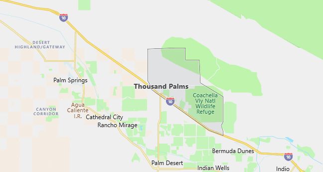 Map of Thousand Palms, CA