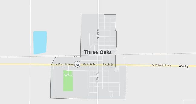 Map of Three Oaks, MI