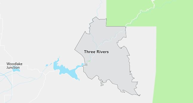 Map of Three Rivers, CA