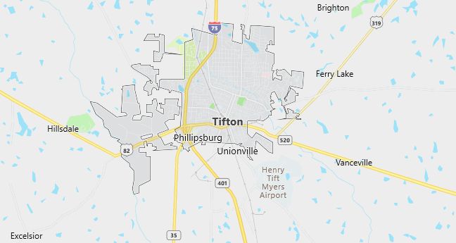 Map of Tifton, GA