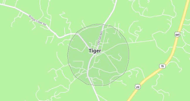 Map of Tiger, GA