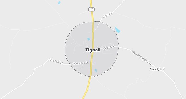 Map of Tignall, GA