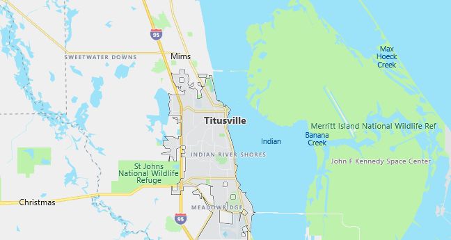 Map of Titusville, FL