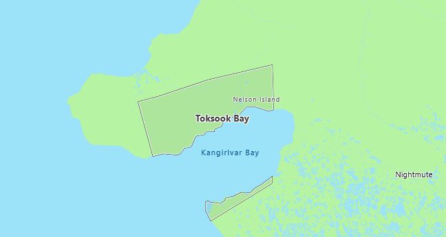 Map of Toksook Bay, AK