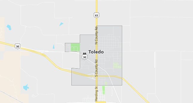 Map of Toledo, IA