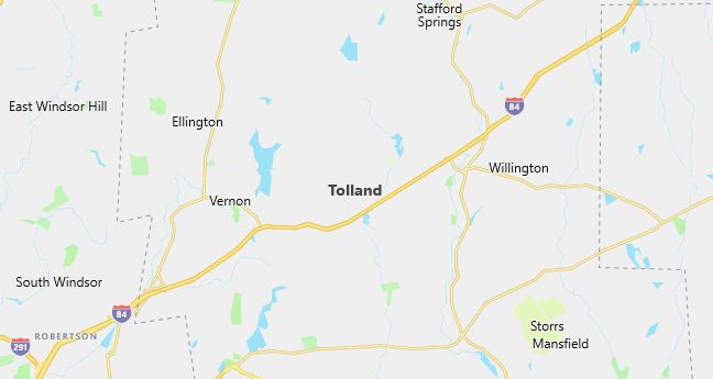 Map of Tolland, CT