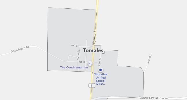 Map of Tomales, CA