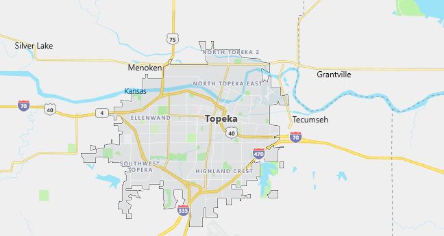 Map of Topeka, KS