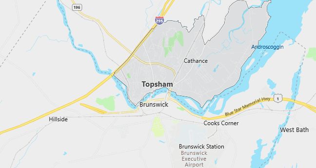 Map of Topsham, ME