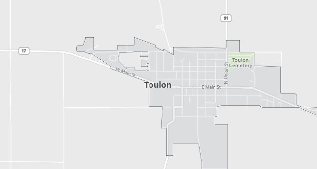 Map of Toulon, IL