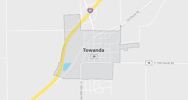 Map of Towanda, IL