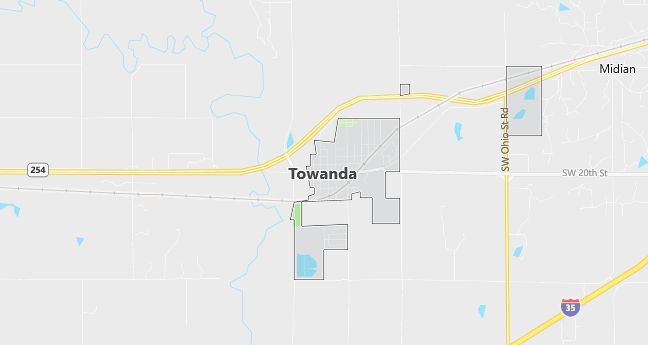 Map of Towanda, KS