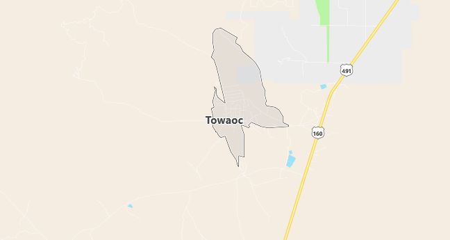 Map of Towaoc, CO