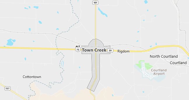 Map of Town Creek, AL