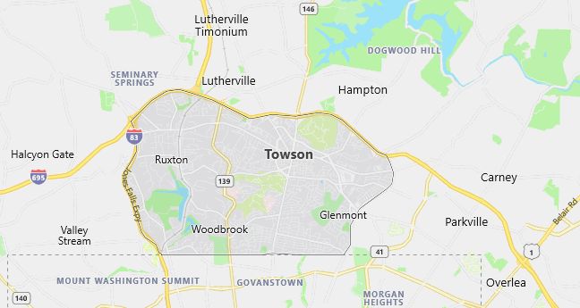 Map of Towson, MD