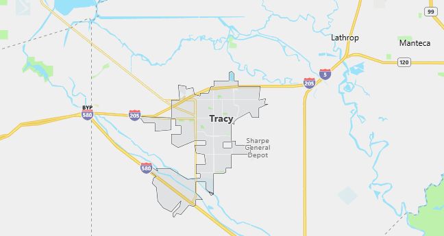 Map of Tracy, CA