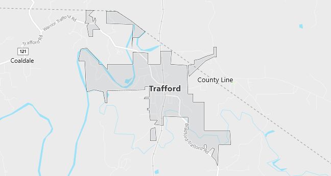 Map of Trafford, AL