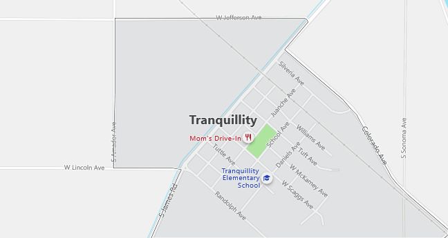 Map of Tranquillity, CA