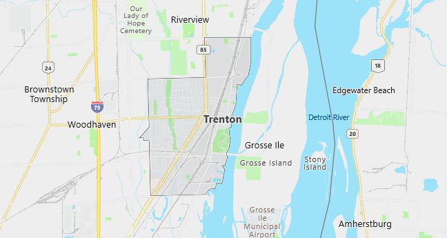 Map of Trenton, MI