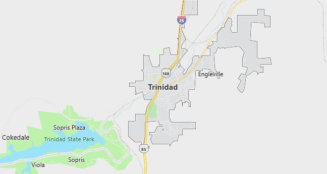 Map of Trinidad, CO