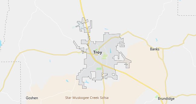 Map of Troy, AL