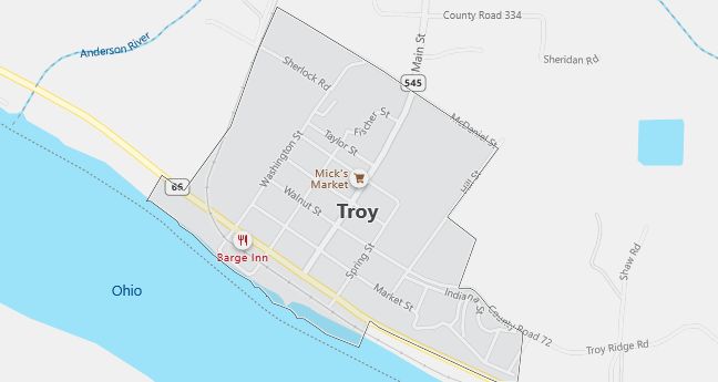 Map of Troy, IN