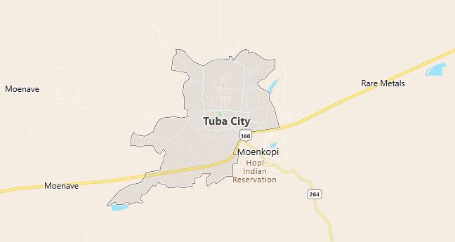 Map of Tuba City, AZ